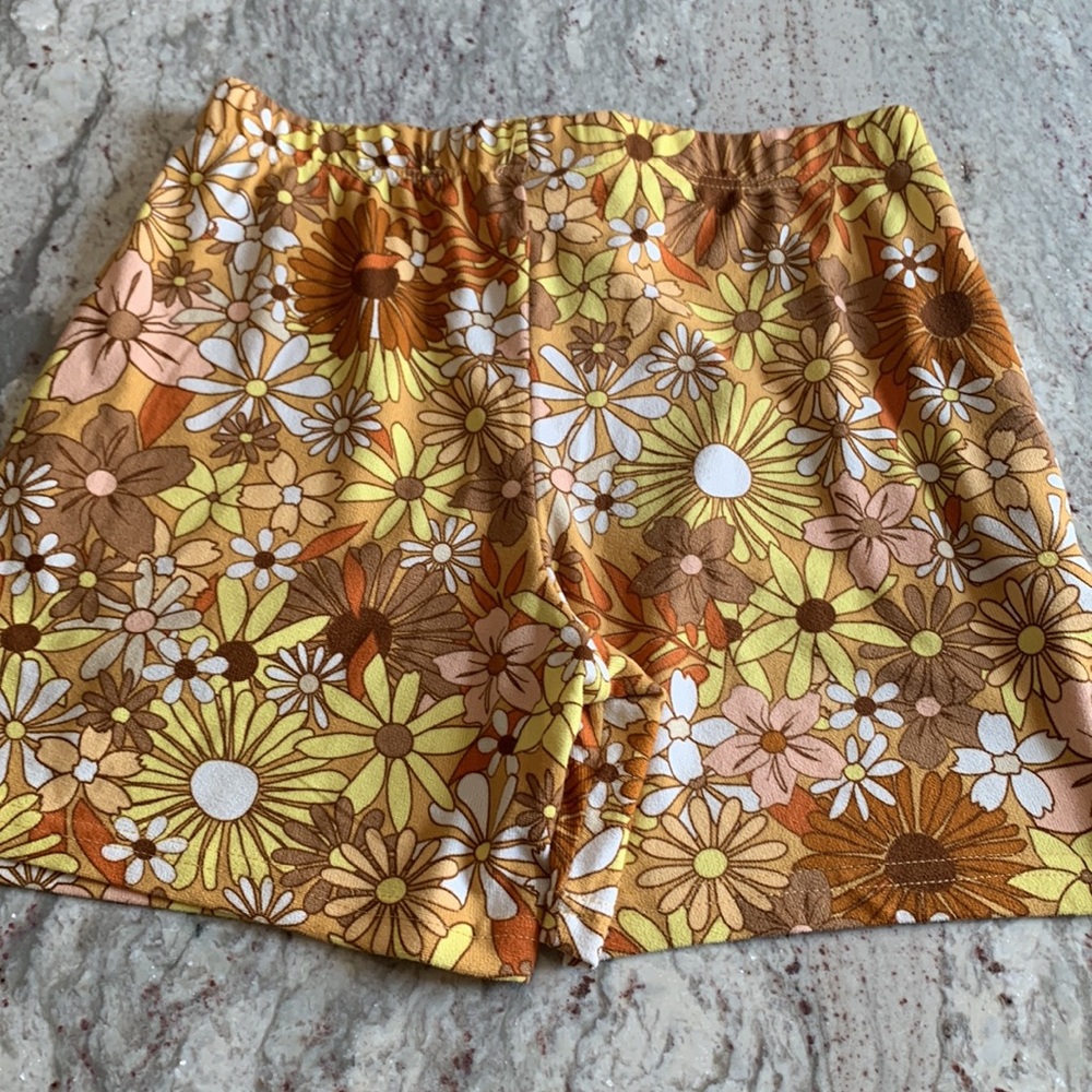 Retro Floral Design Pull on Lounge Shorts - Picture 2 of 10